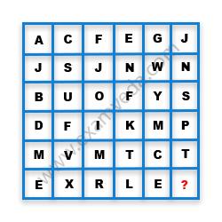 Missing Character Finding mcq question image