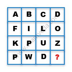 Missing Character Finding mcq question image